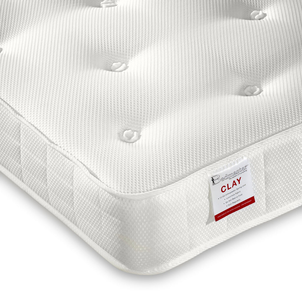 Clay Ortho Low Profile Mattress, corner detail