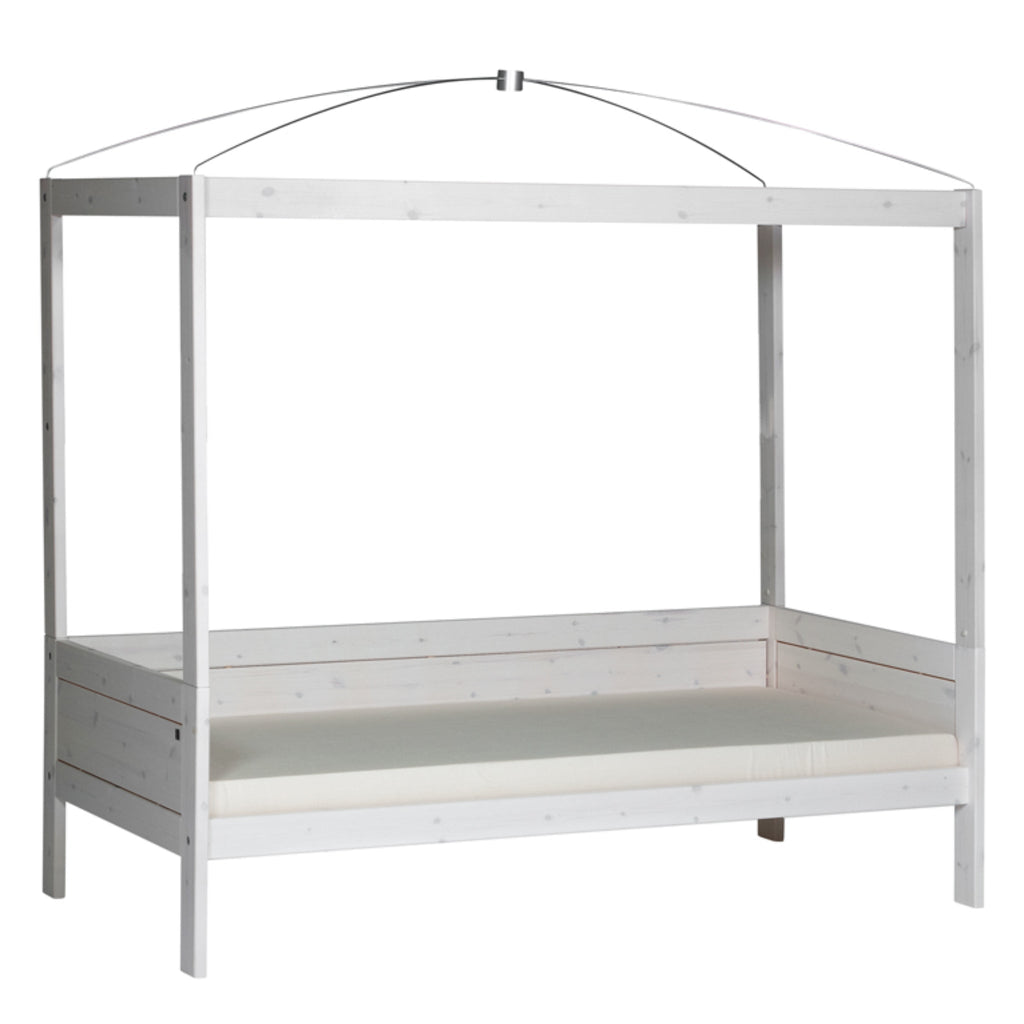 Four Poster Bed with Canopy - whitewash
