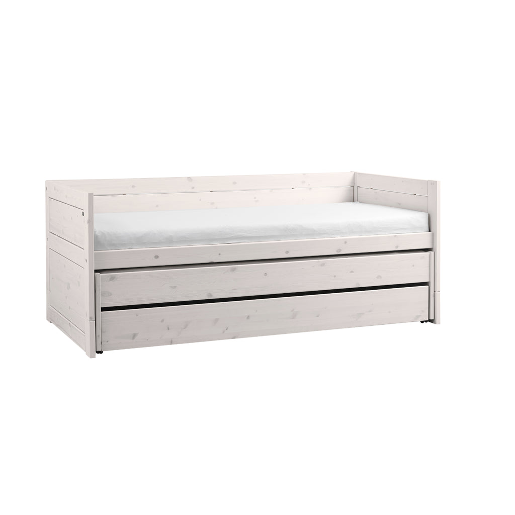 Cabin Bed with Guest Bed Trundle & Storage Drawer, whitewashed