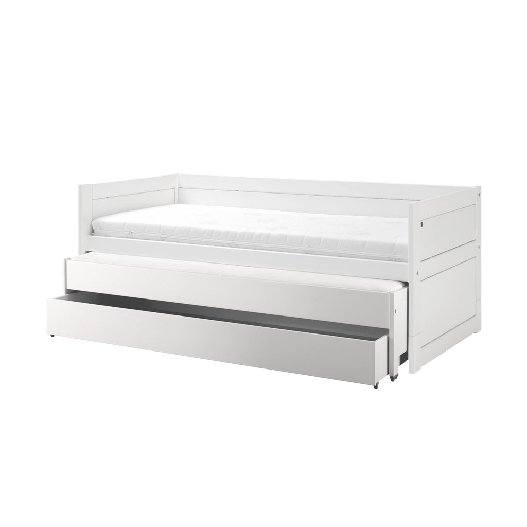 LIFETIME Cabin Bed with Guest Bed Trundle & Storage Drawer, white