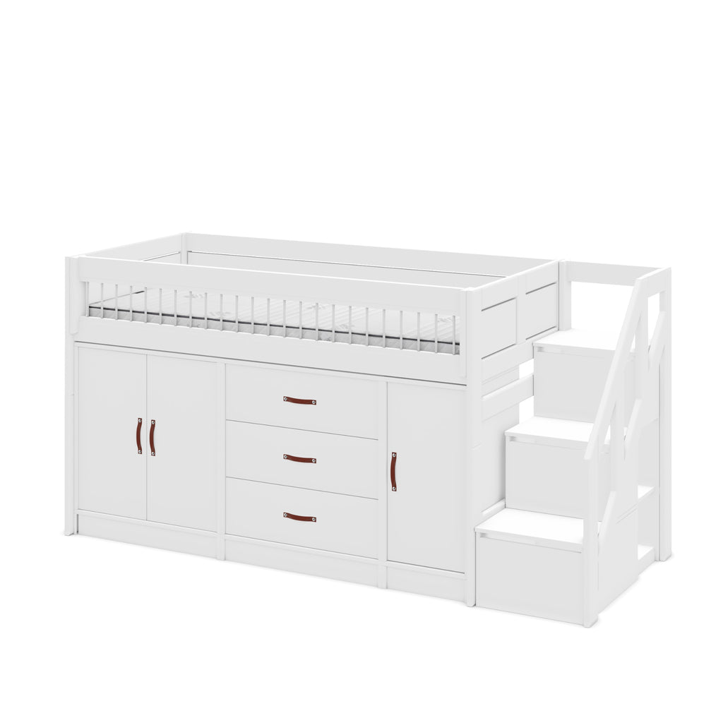 LIFETIME All-In-One Semi-High Storage Bed, white 1