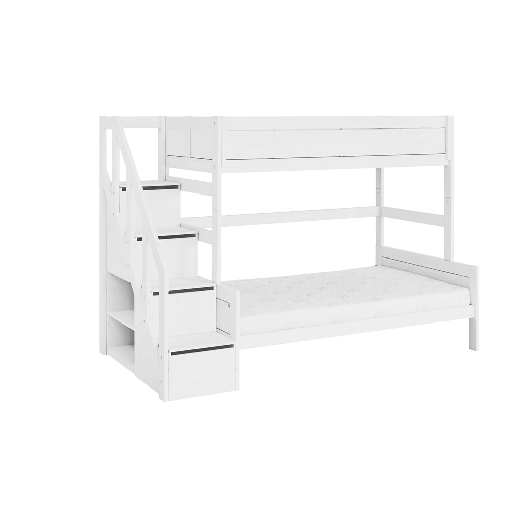 Bunk Bed with Steps, small double, white