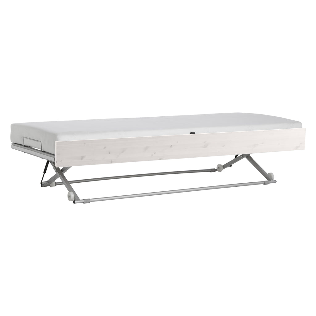 Semi-automatic pull-out bed, whitewash