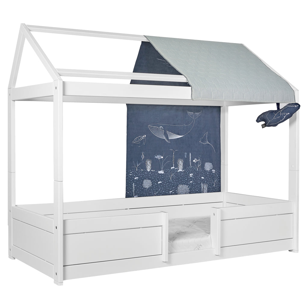 Ocean Life 4-in-1 House Bed, white with canopy