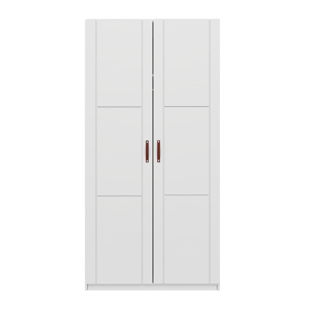 WARDROBE 100 CM / 2 DOORS + RAIL- White