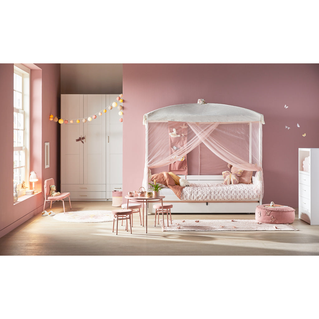 Butterflies Four Poster Bed with Canopy in furnished room