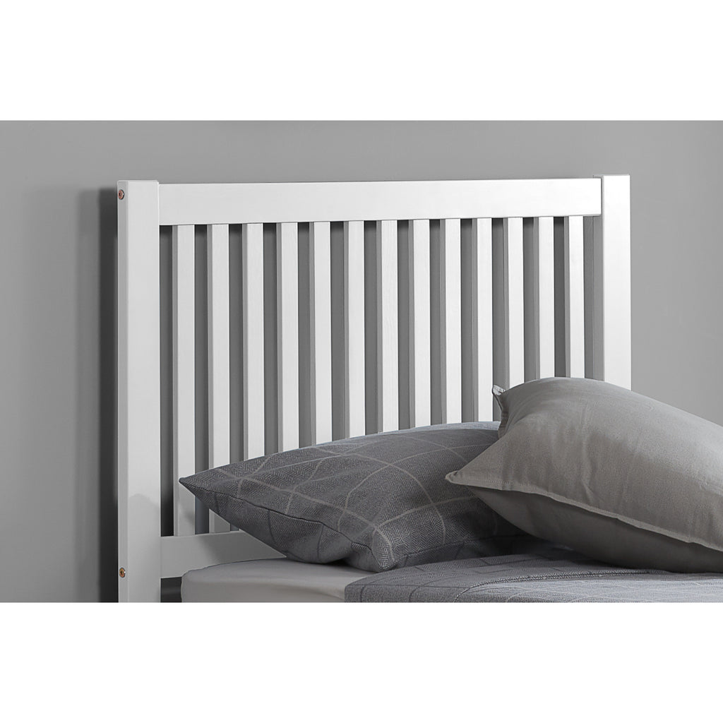 Buxton Guest Bed with Trundle in white, headboard detail