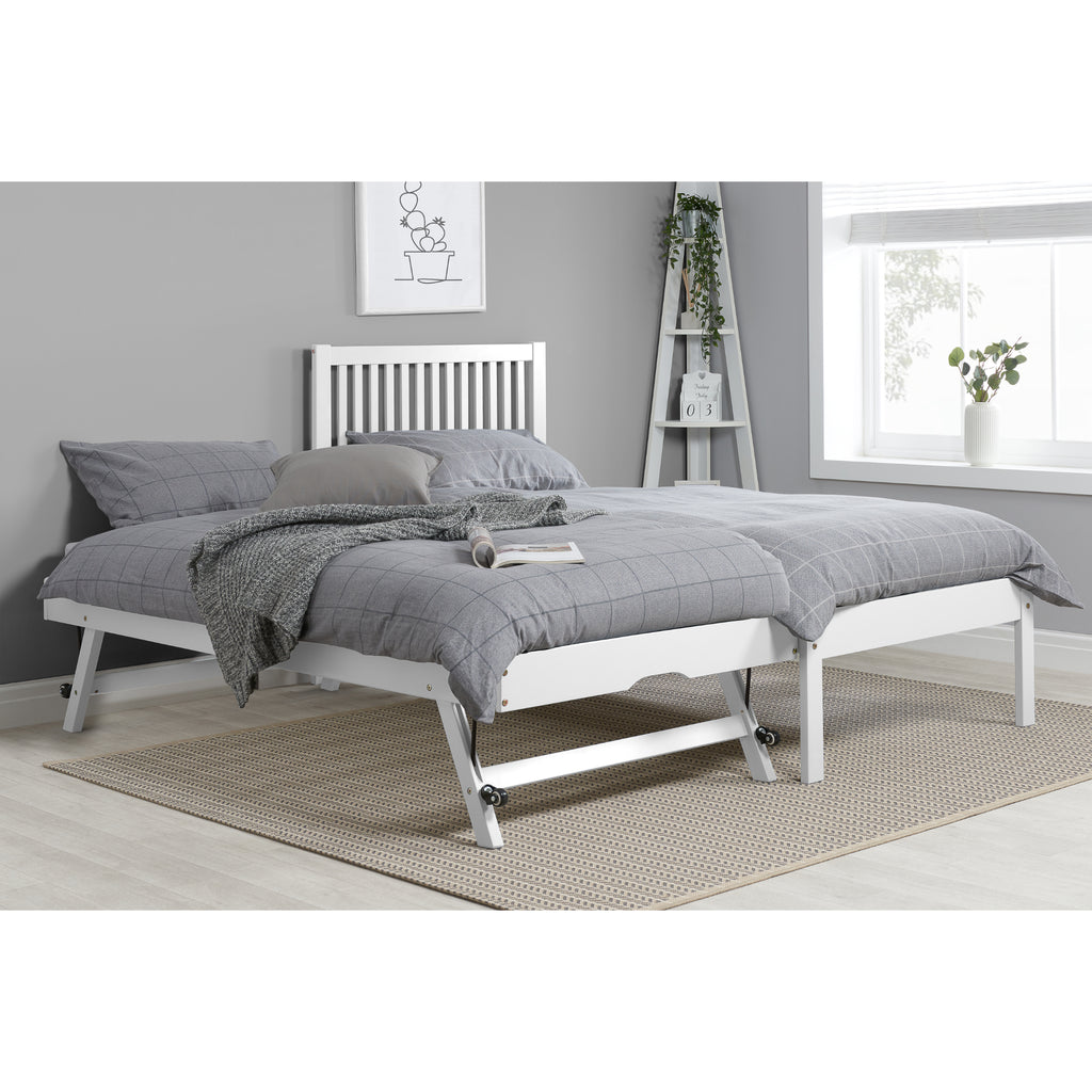 Buxton Guest Bed with Trundle in white, trundle raised