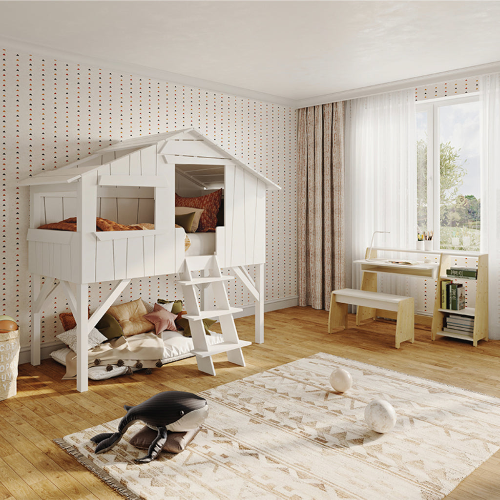 Treehouse Cabin Bed in furnished room