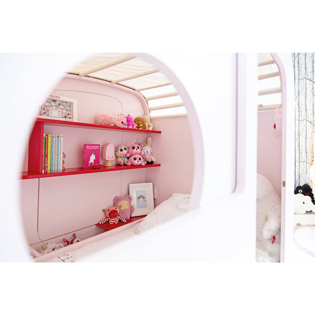 Caravan Bed interior shelves
