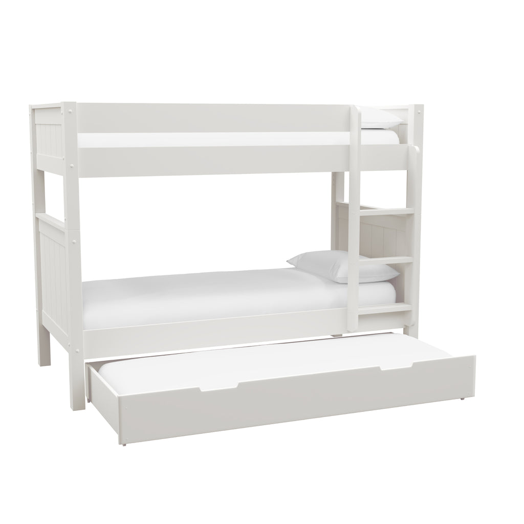 Stompa Classic Separating Bunk Bed with Trundle Drawer & Trundle Mattress on white
