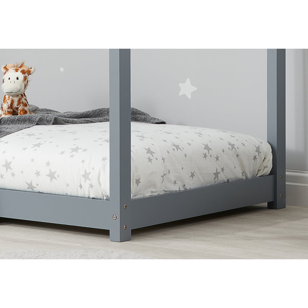 House Pine Montessori Bed in grey, base detail