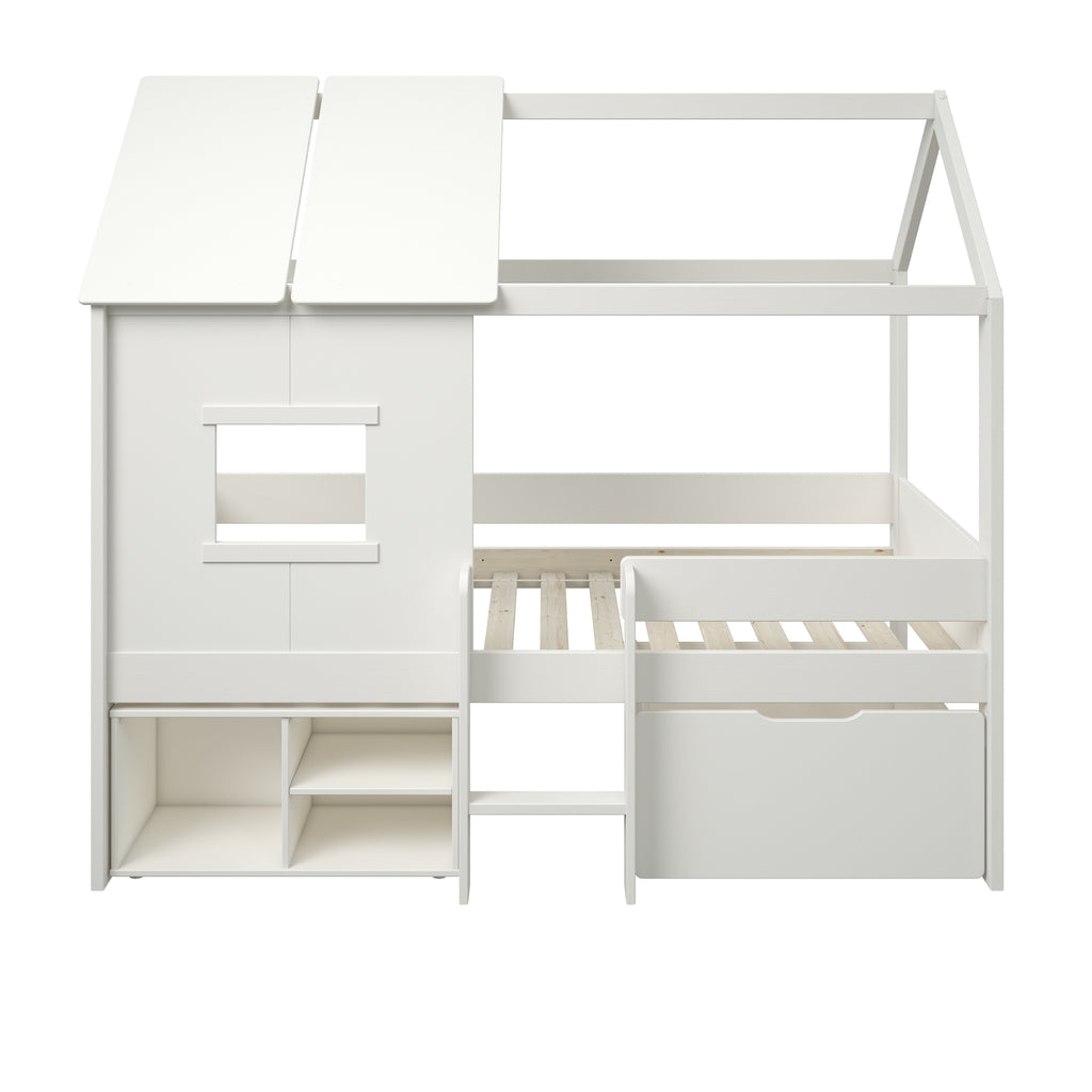 Mini Playhouse Midsleeper with storage on white background