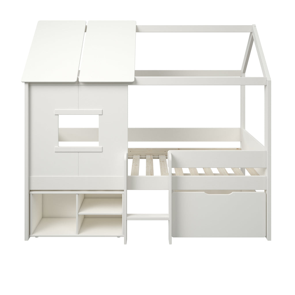 Mini Playhouse Midsleeper with storage on white background