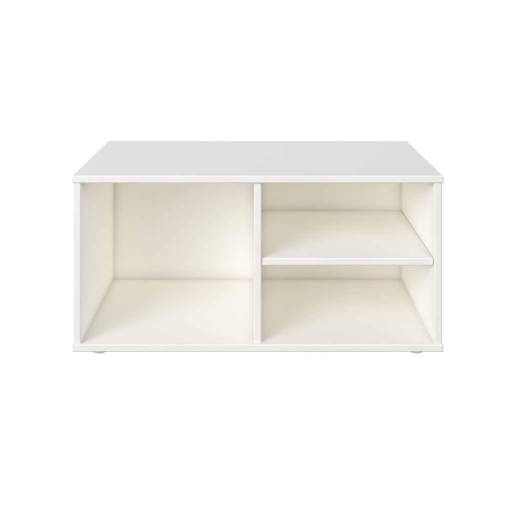 Mini Playhouse Midsleeper with storage on white background, storage bin