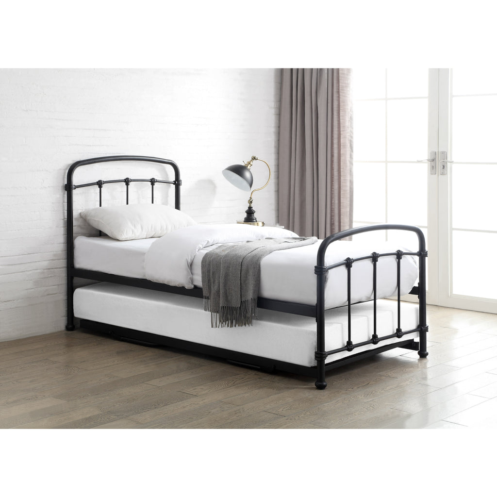 Mostyn Guest Bed with Underbed, black, underbed stowed