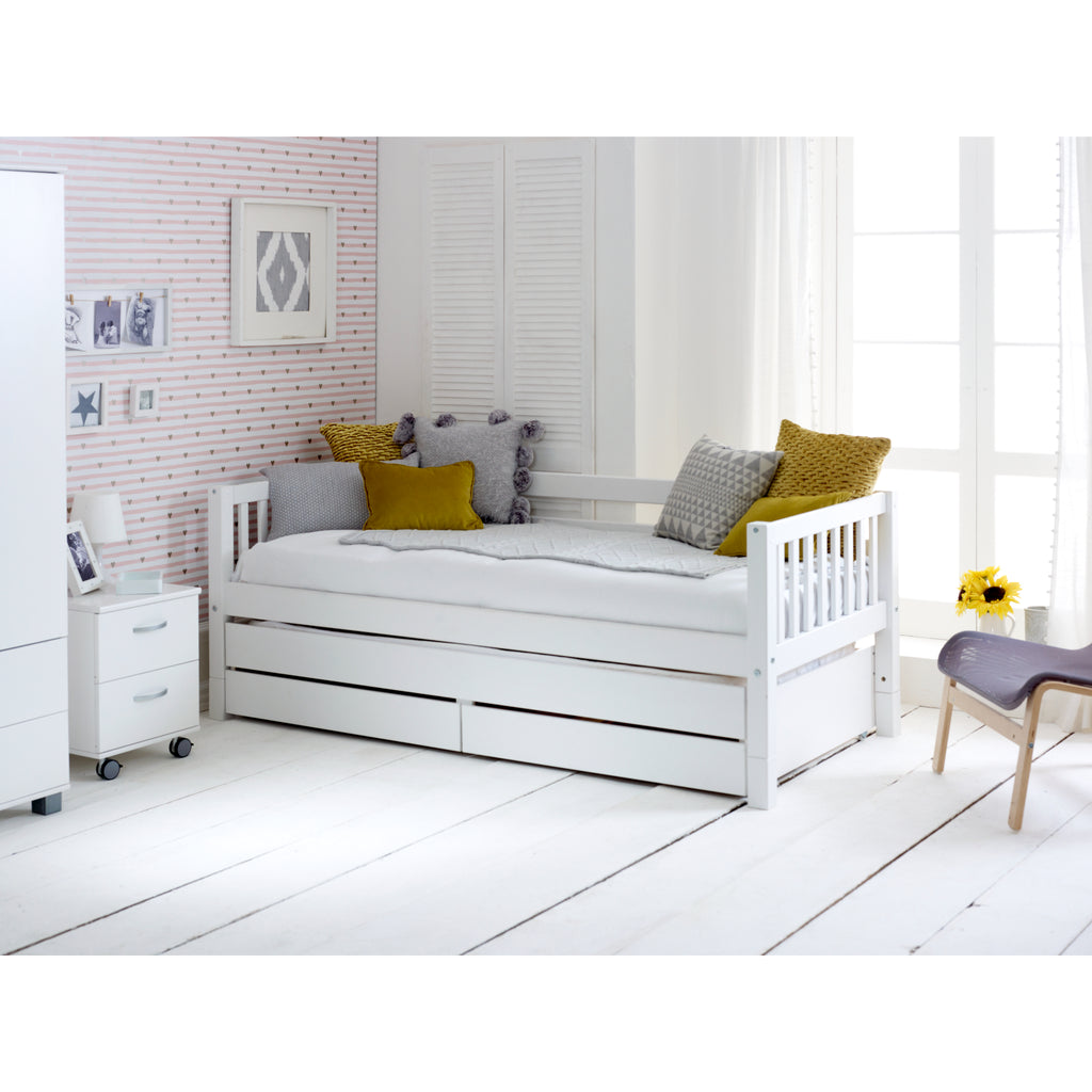 Thuka Nordic Daybed with Trundle & Drawers with slatted ends, trundle closed