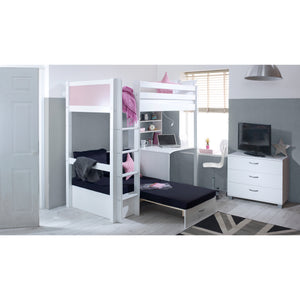 Pink ends & black sofabed