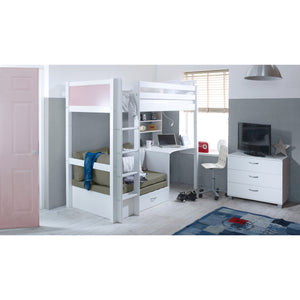 Pink ends & silver sofabed