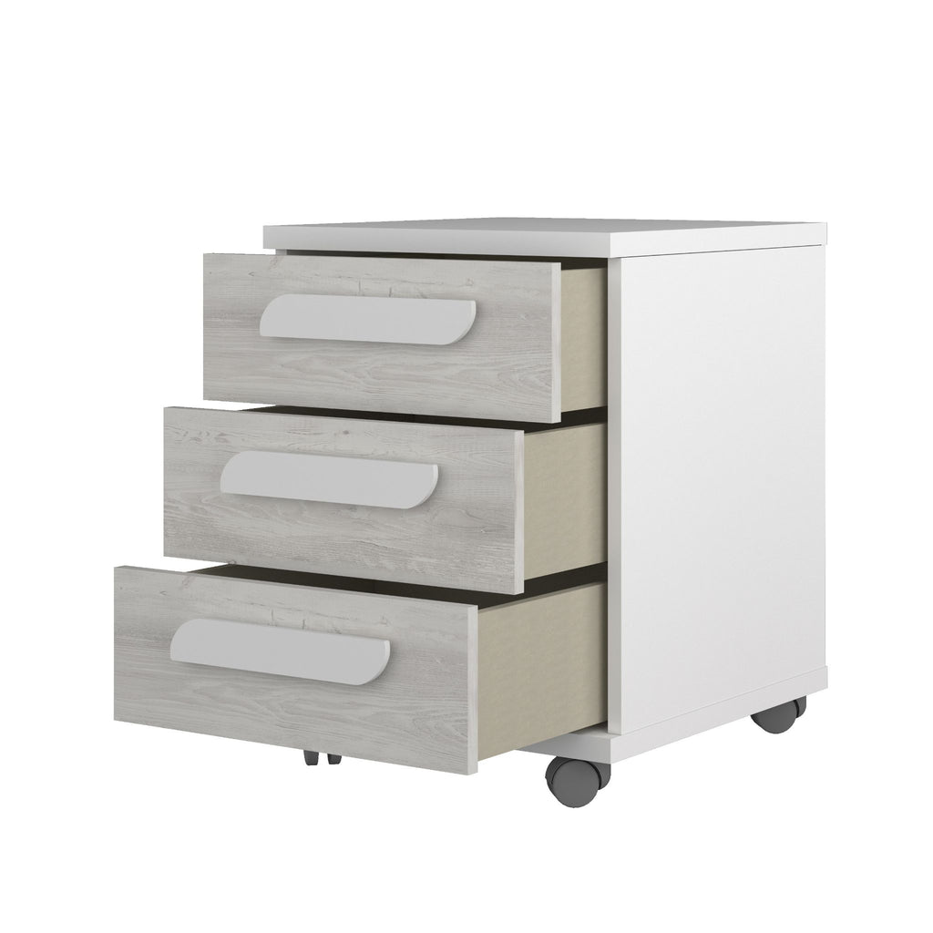 Trasman Chest of Drawers, white, drawers open