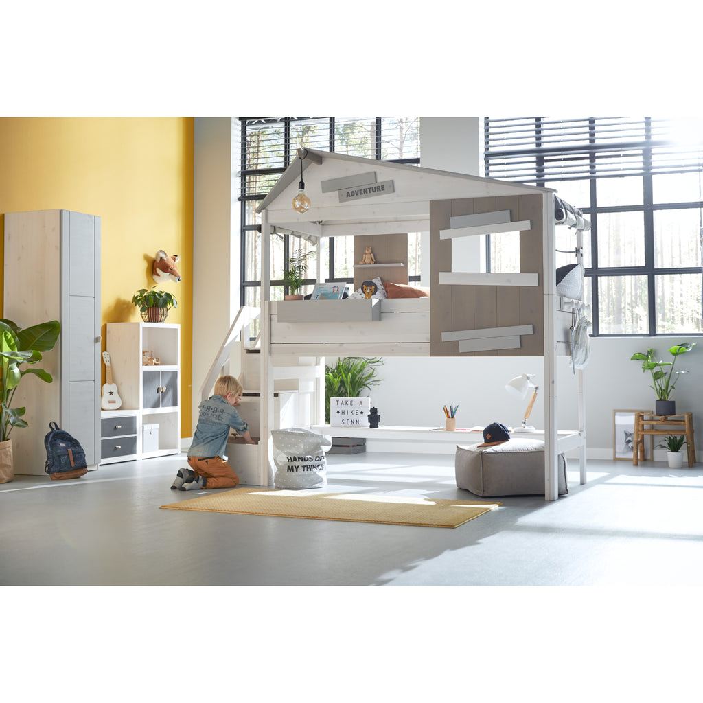 Hideout Midsleeper, whitewash, steps open