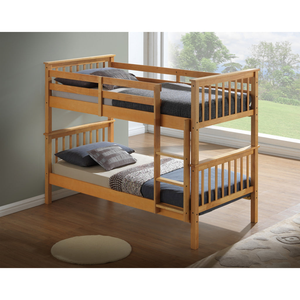 Helsing Rubberwood Stacking Bunk Bed in furnished room
