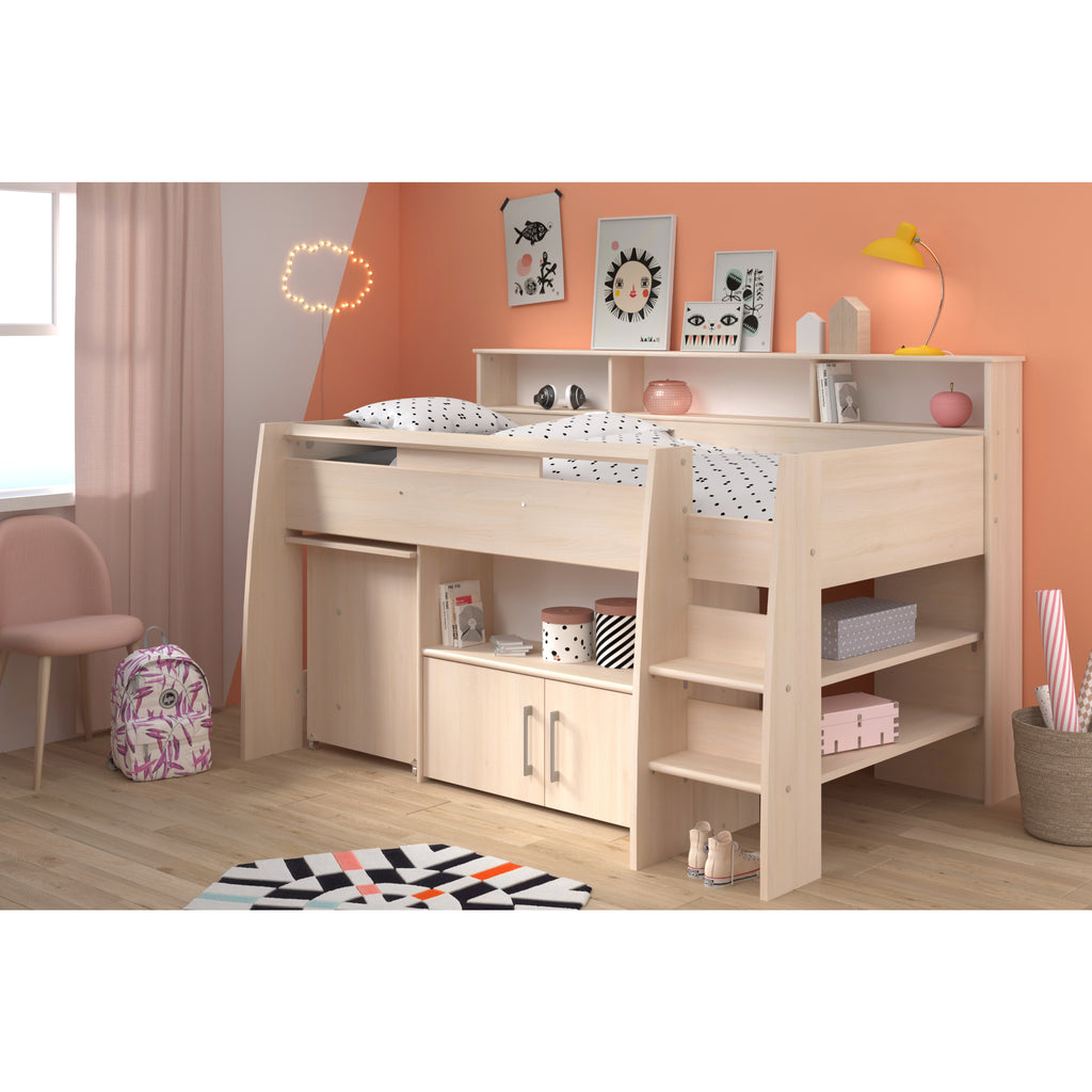 Parisot Kurt Midsleeper with Pull-out Desk, Cupboard and Shelving