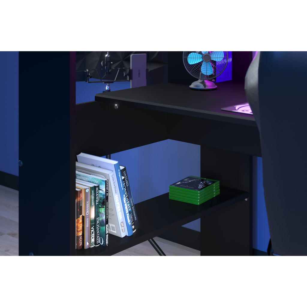 Parisot Online Gaming Highsleeper & Gaming Desk, shelving detail 2