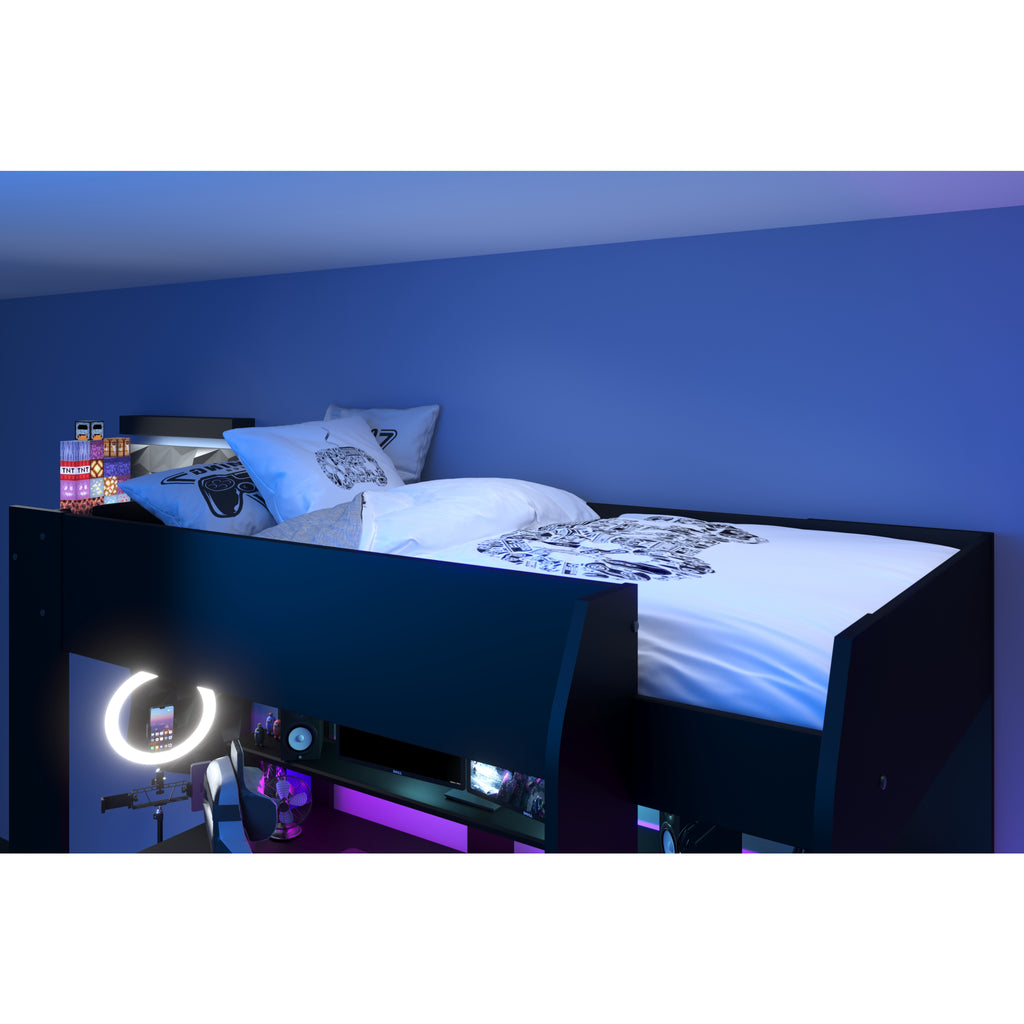 Parisot Online Gaming Highsleeper & Gaming Desk, sleeping area detail