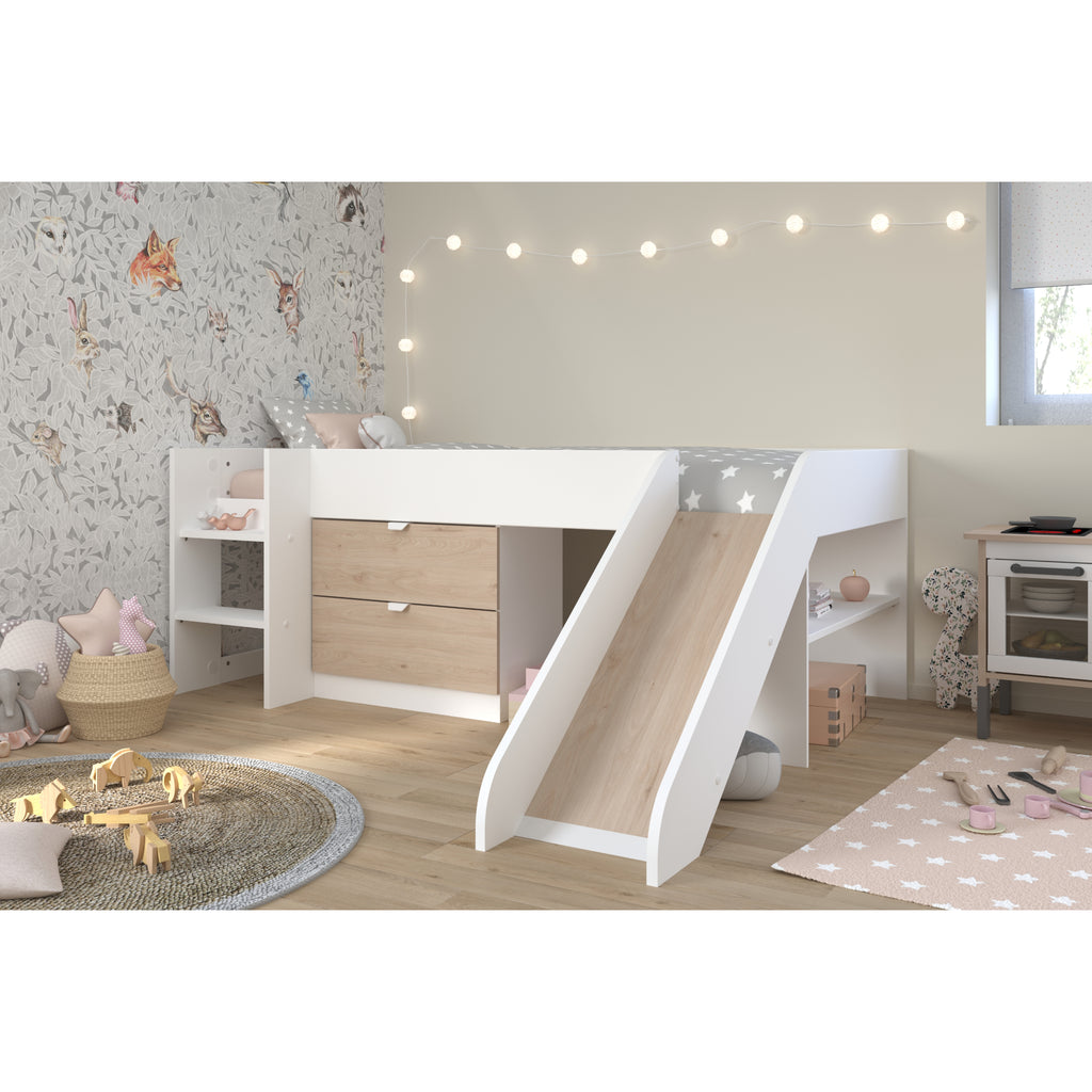 Parisot Tobo Midsleeper Bed with Slide & Storage