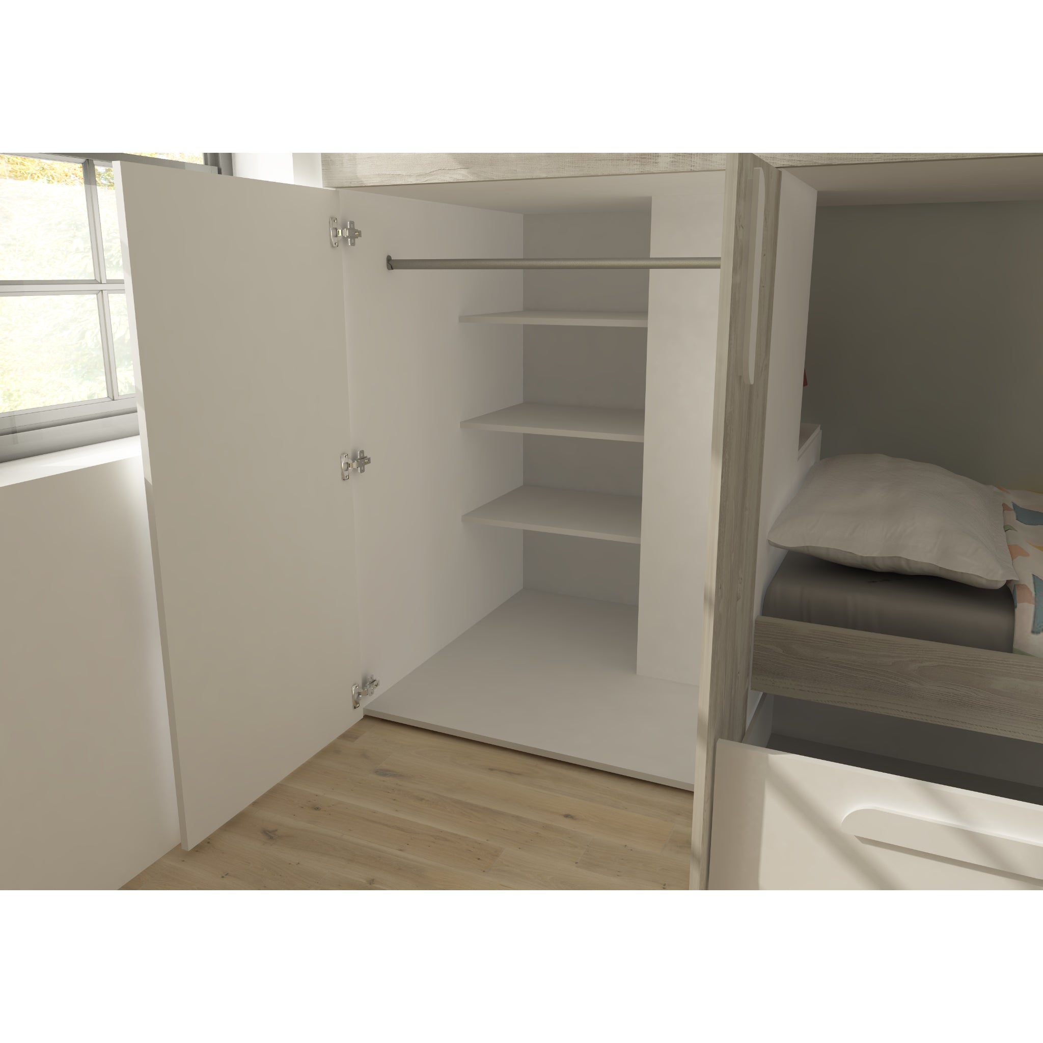 Trasman Barca Bunk Bed with Wardrobe Storage Cosybunks
