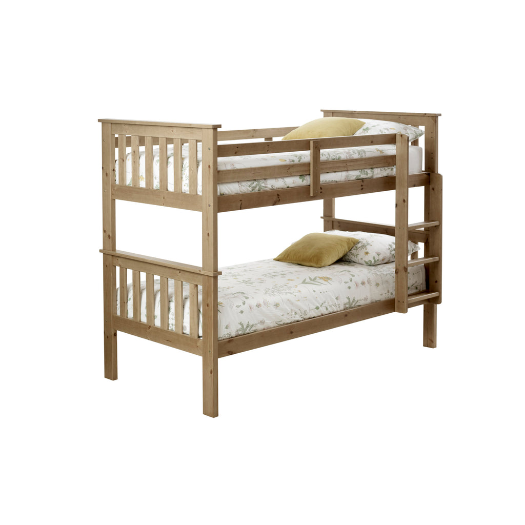 Carra Pine Bunk Bed in natural pine on white background