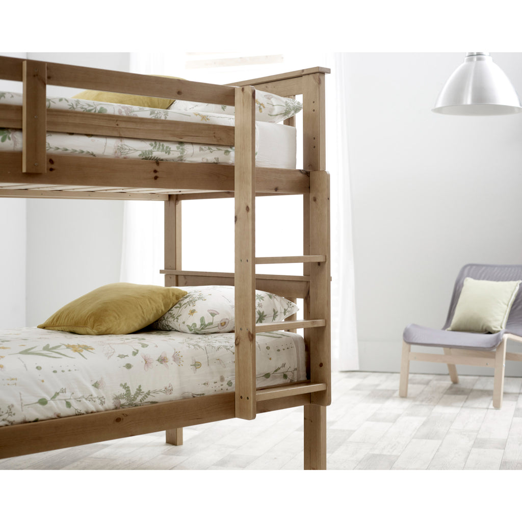 Carra Pine Bunk Bed in natural pine ladder detail