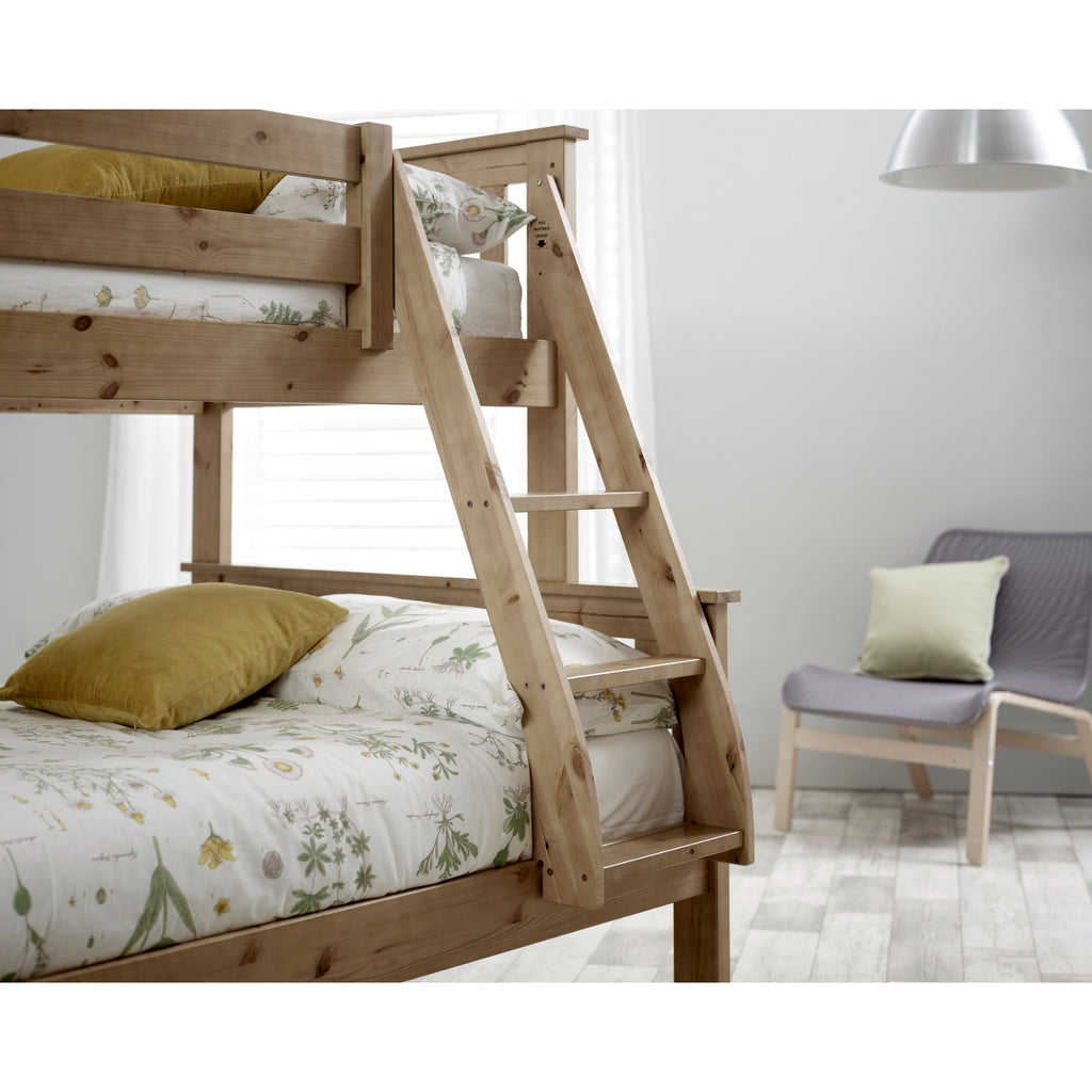 Carra Triple Sleeper in Natural Wood ladder detail