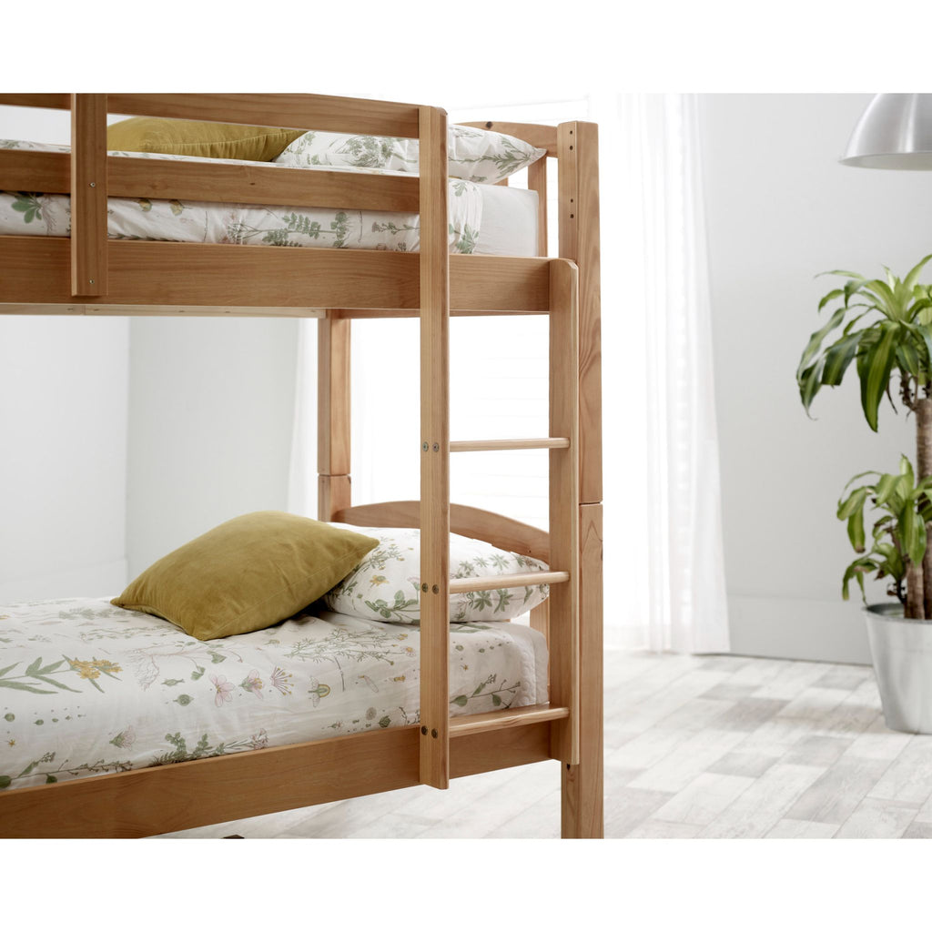 Mya Pine Bunk Bed in natural pine, ladder detail