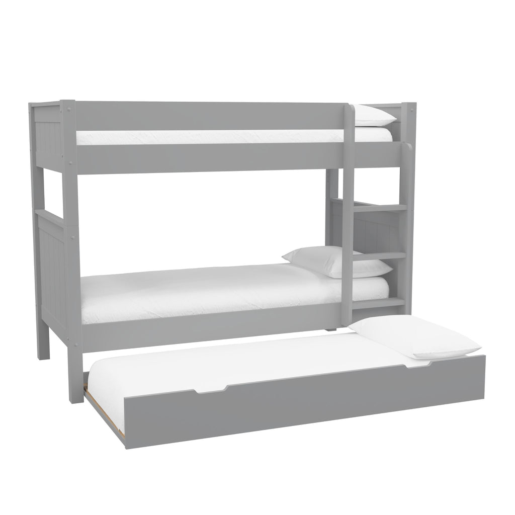 Stompa Classic Separating Bunk Bed with Trundle in grey on white background
