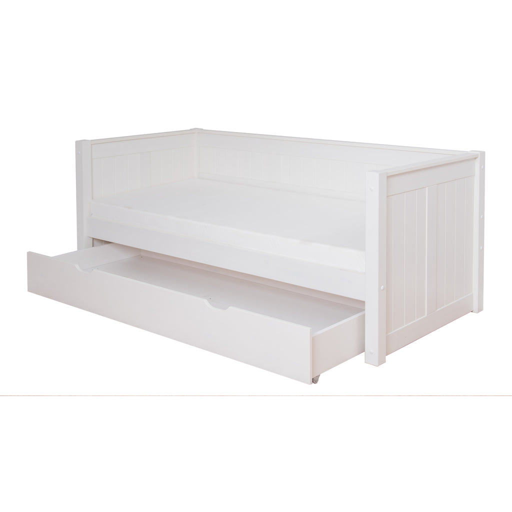 Stompa Classic Daybed with Trundle on white background, trundle extended