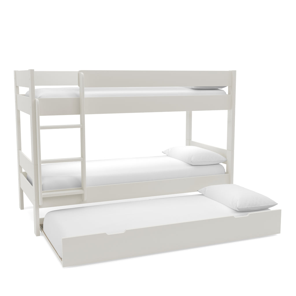 Stompa Compact Separating Bunk Bed with Pull-Out Trundle in white on white background