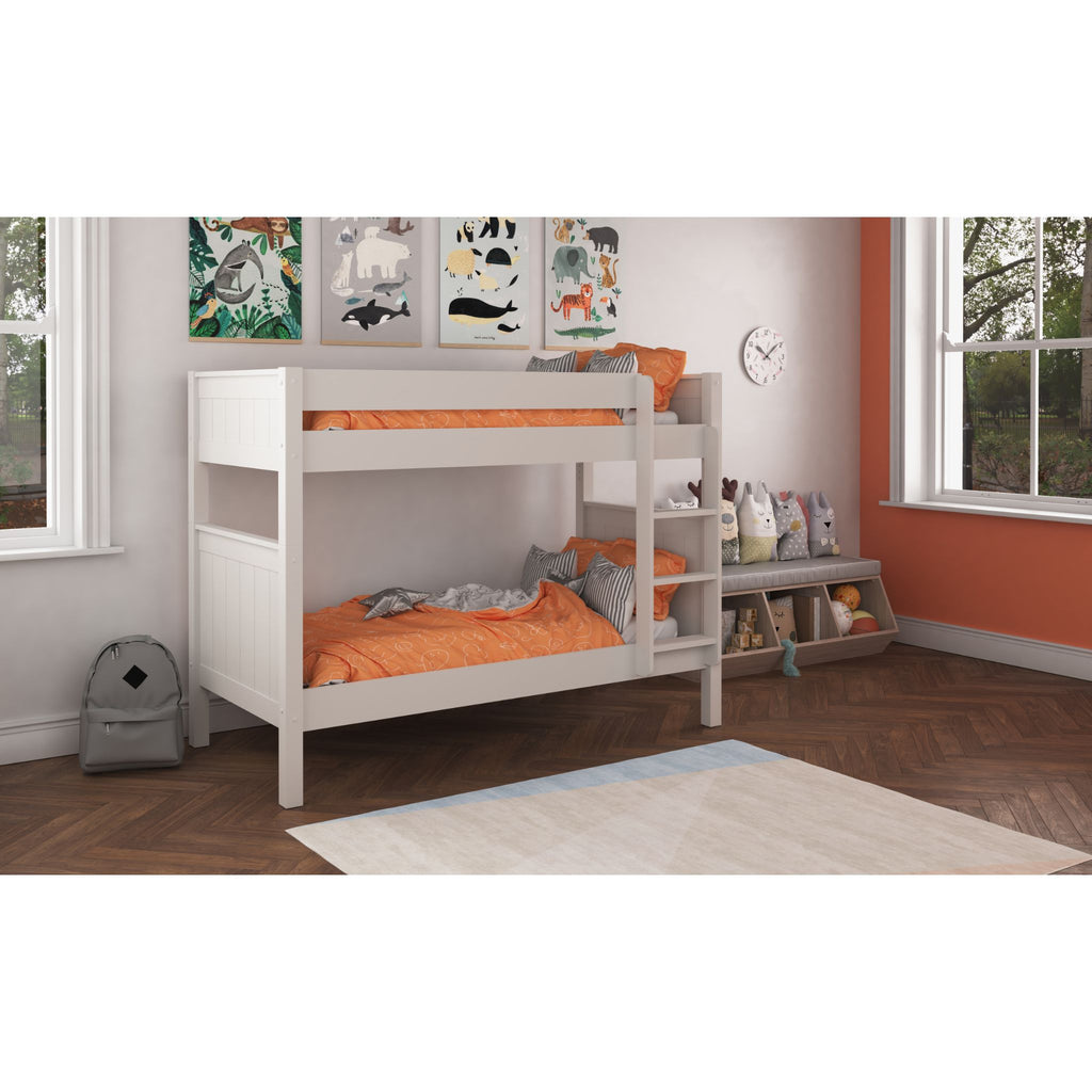 Stompa Classic Separating Bunk Bed in white in furnished room