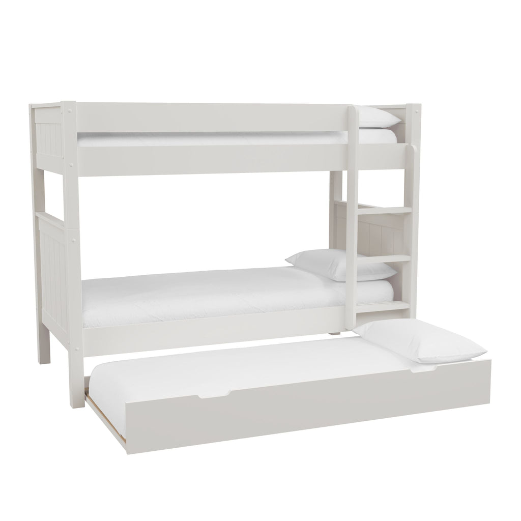 Stompa Classic Separating Bunk Bed with Trundle in white on white background