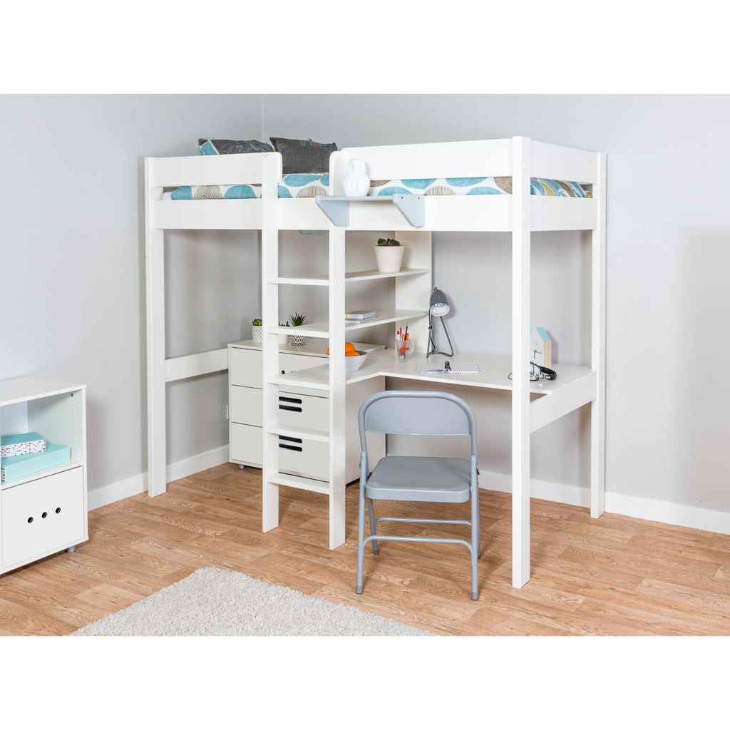 Stompa Duo Highsleeper with Integrated Desk & 3 Drawer Chest in furnished room