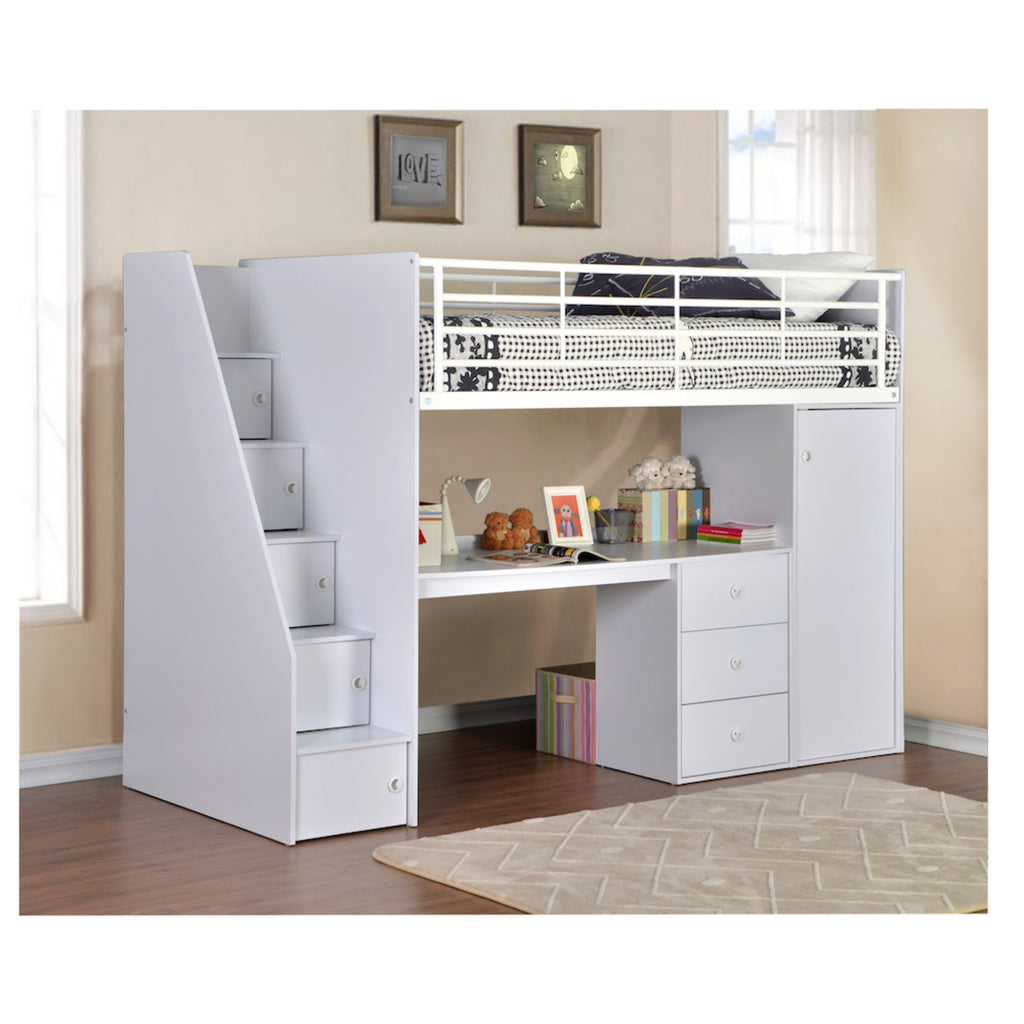 Dakota High Sleeper with Desk & Storage in furnished room