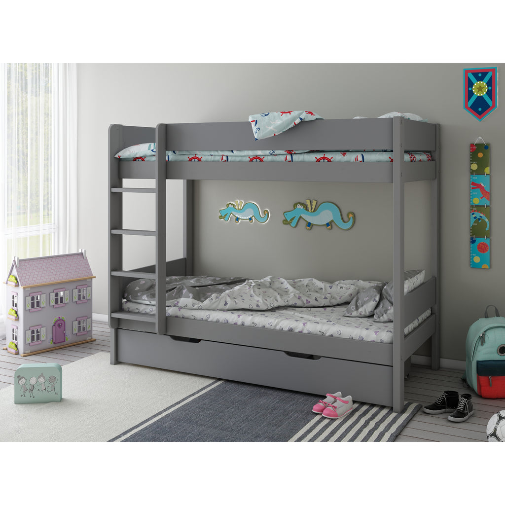 Estella Bunk Bed with Pull-Out Storage Drawer, drawer closed
