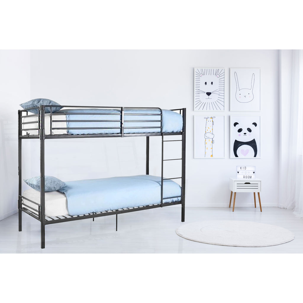 Allon Metal Adult Separating Bunk Bed in furnished room
