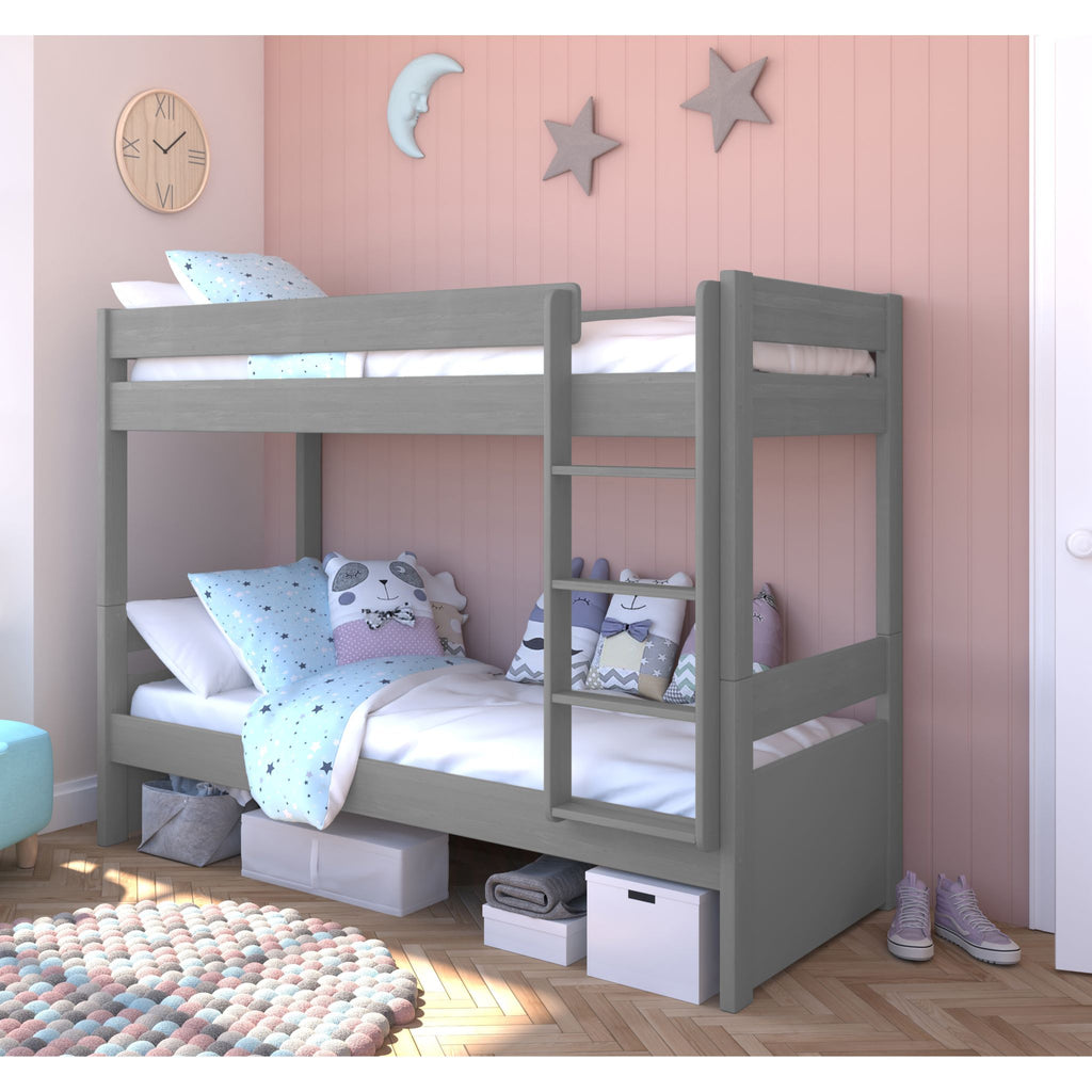 Stompa Uno Separating Bunk Bed in grey in furnished room