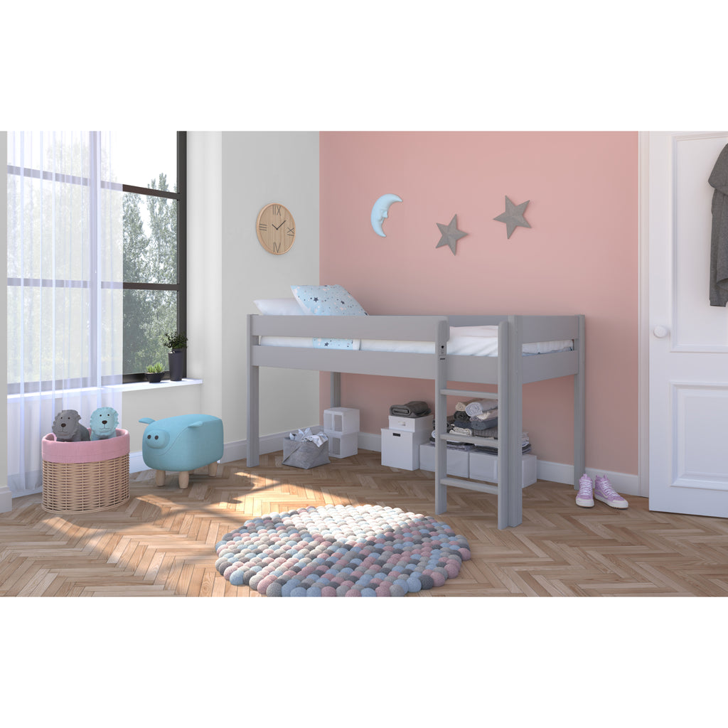 Stompa Uno Midsleeper in grey in furnished room