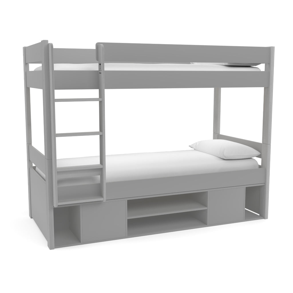 Stompa Uno Separating Bunk Bed with Underbed Storage in grey on white background