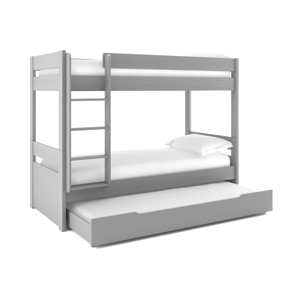Stompa Uno Separating Bunk Bed with Trundle in grey on white background