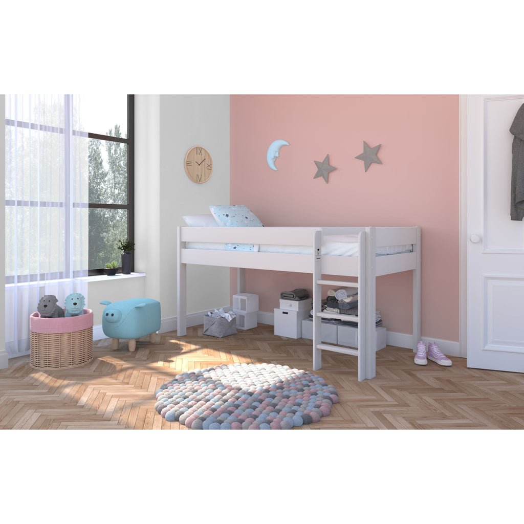 Stompa Uno Midsleeper in white in furnished room, wide shot