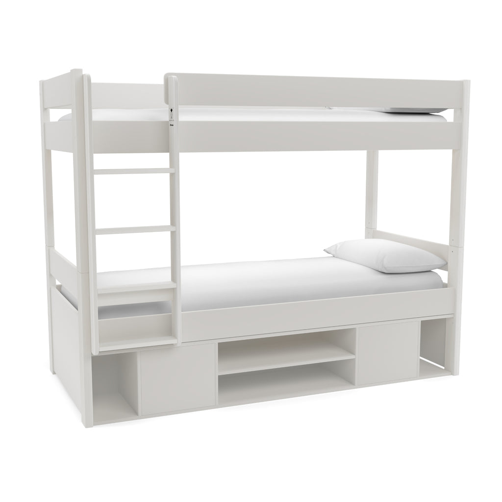 Stompa Uno Separating Bunk Bed with Underbed Storage in white on white background